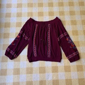 Xhiaration Off-The-Shoulder Embroidered Top